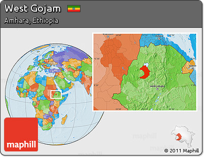 Political Location Map of West Gojam
