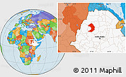 Political Location Map of West Gojam, highlighted country