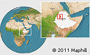 Satellite Location Map of West Gojam, highlighted country, within the entire country