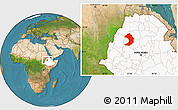 Satellite Location Map of West Gojam, highlighted country