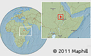 Savanna Style Location Map of West Gojam, within the entire country, hill shading