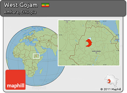 Savanna Style Location Map of West Gojam