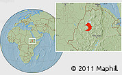 Savanna Style Location Map of West Gojam, hill shading