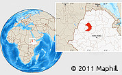 Shaded Relief Location Map of West Gojam, highlighted country