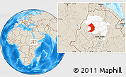 Shaded Relief Location Map of West Gojam, highlighted parent region