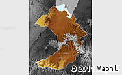 Physical Map of West Gojam, darken, desaturated