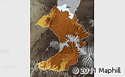 Physical Map of West Gojam, darken, semi-desaturated