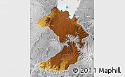 Physical Map of West Gojam, lighten, desaturated