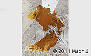 Physical Map of West Gojam, lighten, semi-desaturated