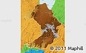 Physical Map of West Gojam, political outside