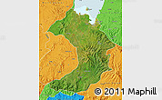 Satellite Map of West Gojam, political outside