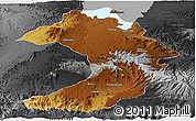 Physical Panoramic Map of West Gojam, darken, desaturated