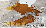 Physical Panoramic Map of West Gojam, lighten, semi-desaturated