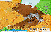 Physical Panoramic Map of West Gojam, political outside