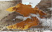 Physical Panoramic Map of West Gojam, semi-desaturated