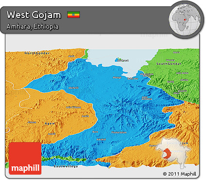 Political Panoramic Map of West Gojam
