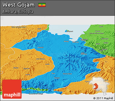 Political Panoramic Map of West Gojam
