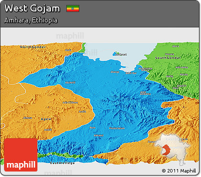 Political Panoramic Map of West Gojam