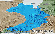 Political Panoramic Map of West Gojam, semi-desaturated