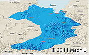 Political Panoramic Map of West Gojam, shaded relief outside