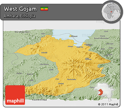 Savanna Style Panoramic Map of West Gojam