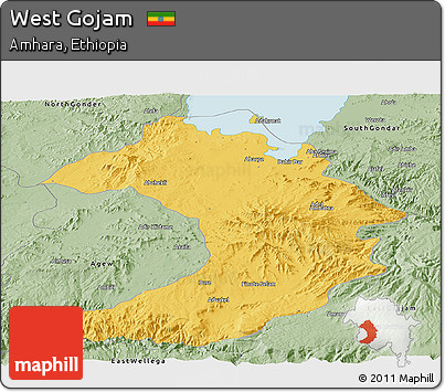 Savanna Style Panoramic Map of West Gojam