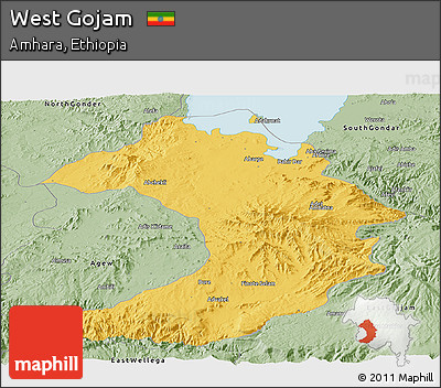 Savanna Style Panoramic Map of West Gojam