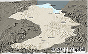 Shaded Relief Panoramic Map of West Gojam, darken