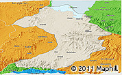 Shaded Relief Panoramic Map of West Gojam, political outside