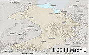 Shaded Relief Panoramic Map of West Gojam, semi-desaturated
