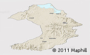 Shaded Relief Panoramic Map of West Gojam, single color outside