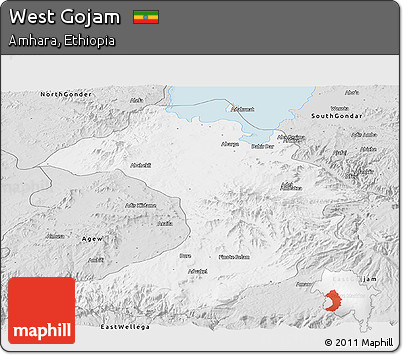 Silver Style Panoramic Map of West Gojam