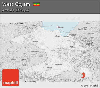 Silver Style Panoramic Map of West Gojam
