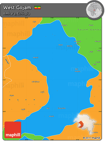 Political Simple Map of West Gojam