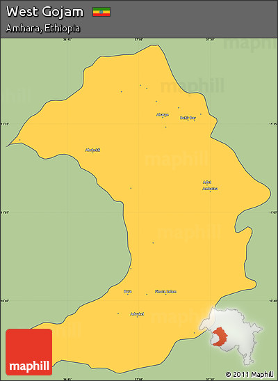 Savanna Style Simple Map of West Gojam, cropped outside