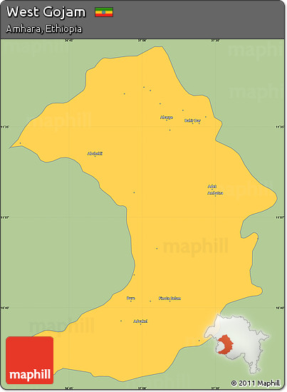 Savanna Style Simple Map of West Gojam, single color outside