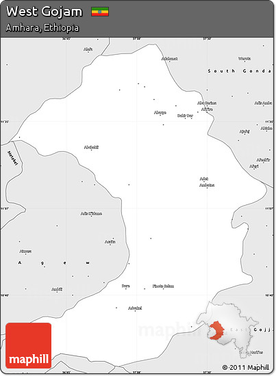 Silver Style Simple Map of West Gojam
