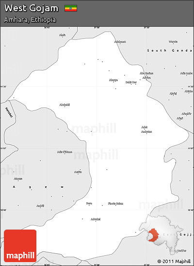 Silver Style Simple Map of West Gojam