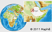 Physical Location Map of Assosa, highlighted country, highlighted parent region, within the entire country