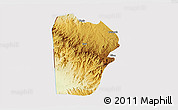 Physical 3D Map of Bebieg, cropped outside