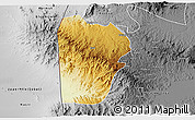 Physical 3D Map of Bebieg, desaturated