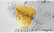 Physical 3D Map of Bebieg, lighten, desaturated