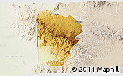 Physical 3D Map of Bebieg, lighten