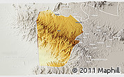 Physical 3D Map of Bebieg, lighten, semi-desaturated
