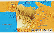 Physical 3D Map of Bebieg, political outside