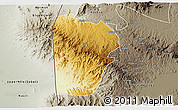 Physical 3D Map of Bebieg, semi-desaturated