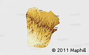 Physical 3D Map of Bebieg, single color outside
