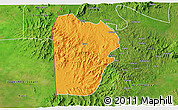 Political 3D Map of Bebieg, satellite outside