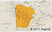 Political 3D Map of Bebieg, shaded relief outside
