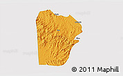 Political 3D Map of Bebieg, single color outside